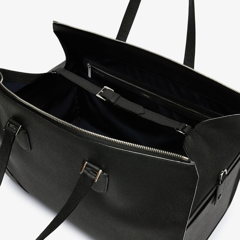 Babila Boston Travel Bag - Black - Millepunte calf leather - Valextra - 3