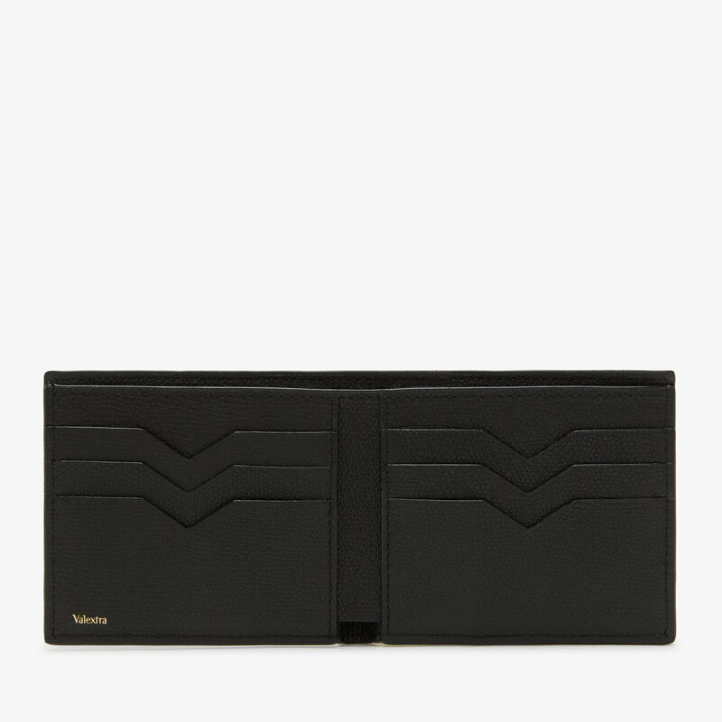 Bifold wallet 6 cc - Black - Millepunte calf leather - Valextra - 4