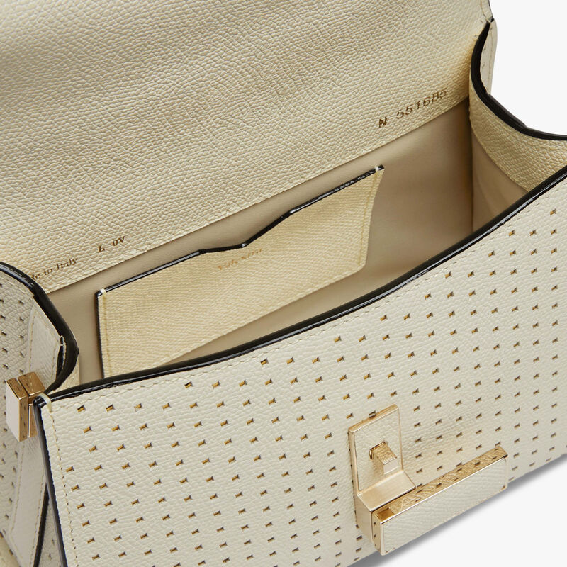 Iside Senses Crossbody Micro Bag - Pergamena White/Gold - Millepunte calf leather - Valextra - 3
