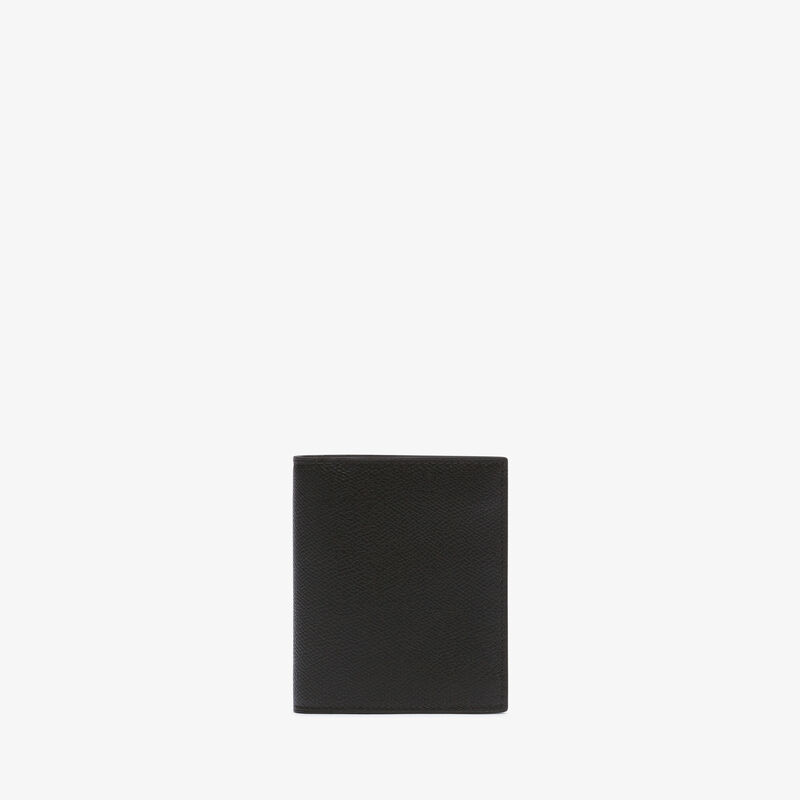 Compact Wallet 3 CC with Coin Purse - Black - Millepunte calf leather - Valextra - 1