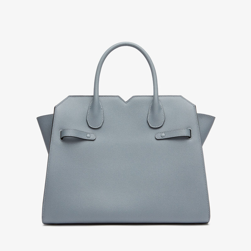 Milano Two Handles Medium Bag - Niagara Blue - Millepunte Soft calf leather - Valextra - 7