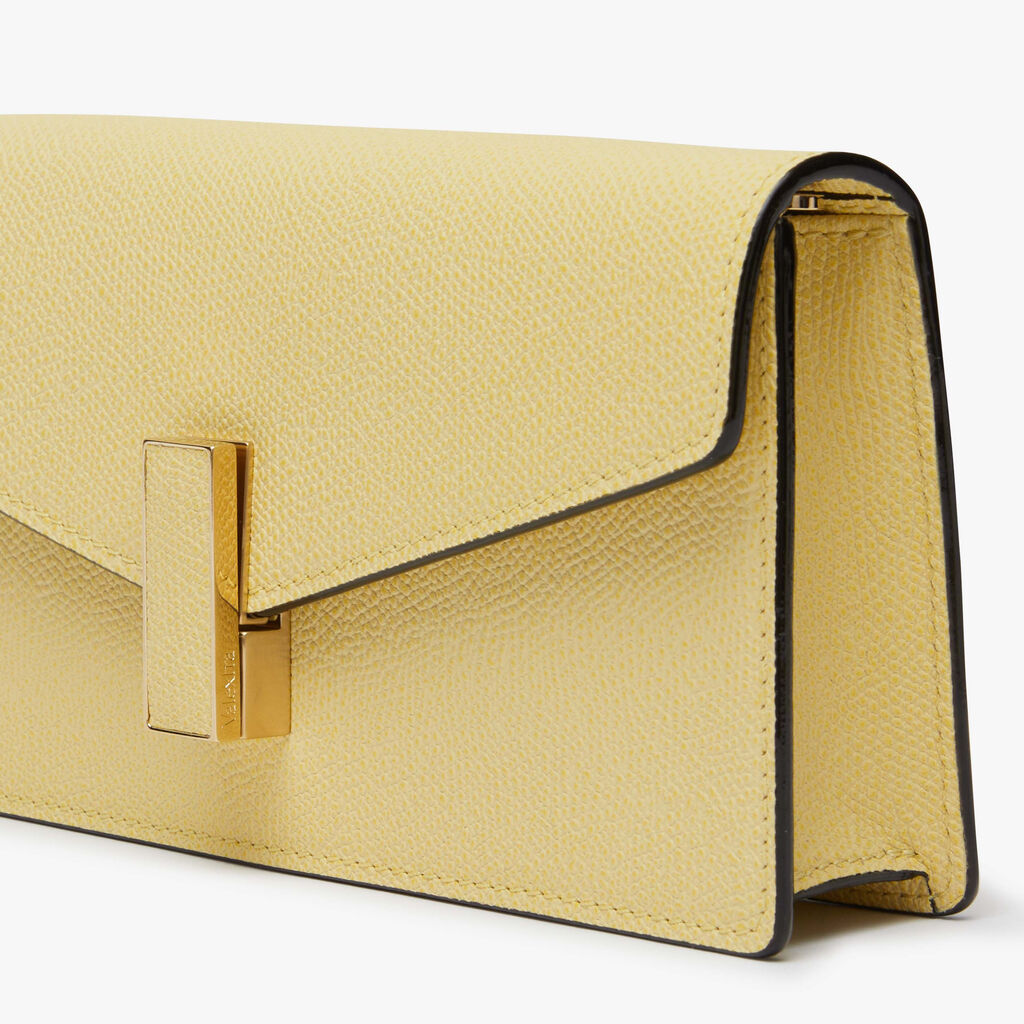 Iside Clutch - Vanilla Yellow - Vitello VS - Valextra - 4