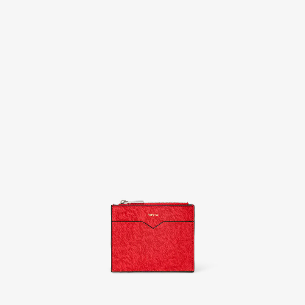 Card Holder 8CC with Zip - Crimson Red - Vitello VS - Valextra - 4