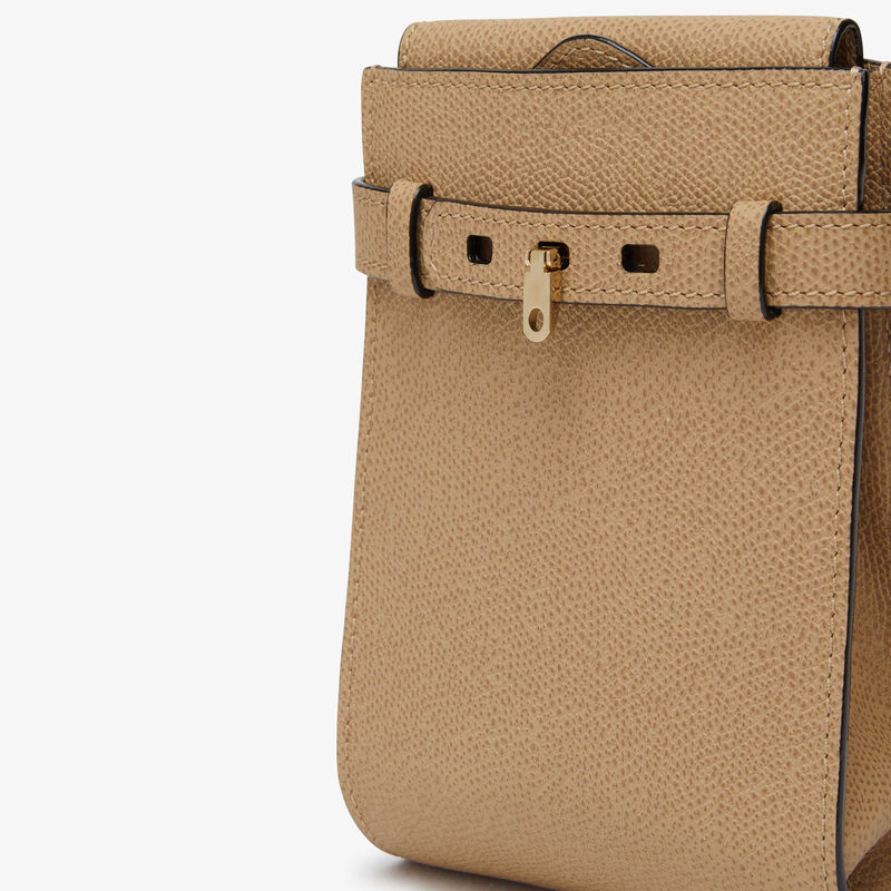 Brera B-Tracollina slim Crossbody micro bag - Cashmere Beige - Millepunte calf leather - Valextra - 5