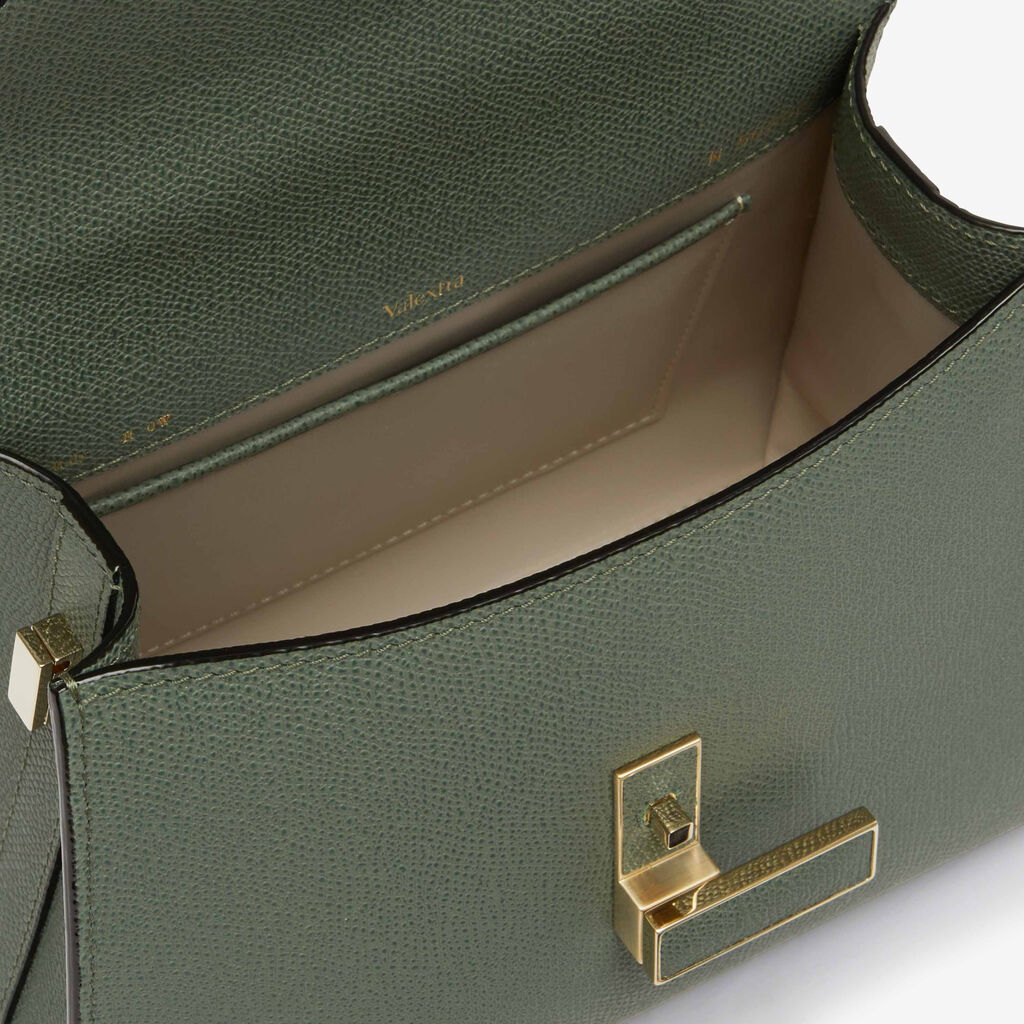 Borsa a Mano Iside Mini - Verde Muschio - Vitello VS - Valextra - 3