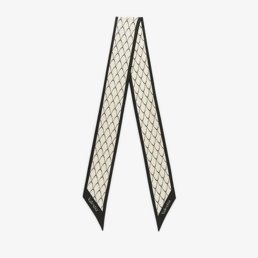 Snake Silk Band - Pergamena White/Black - Seta - Valextra - 1