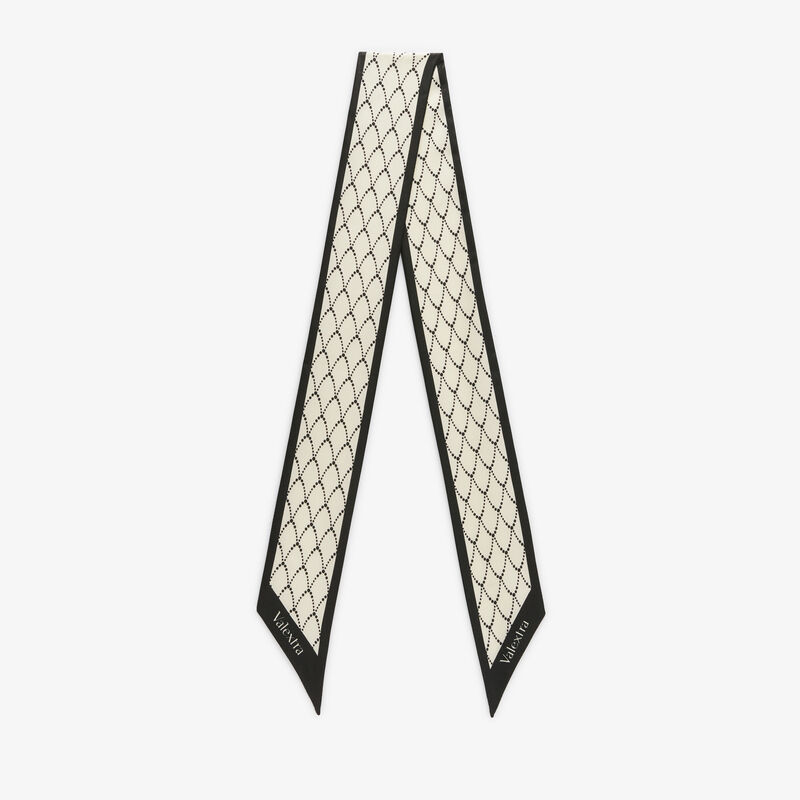 Snake Silk Band - Pergamena White/Black - Silk - Valextra - 1