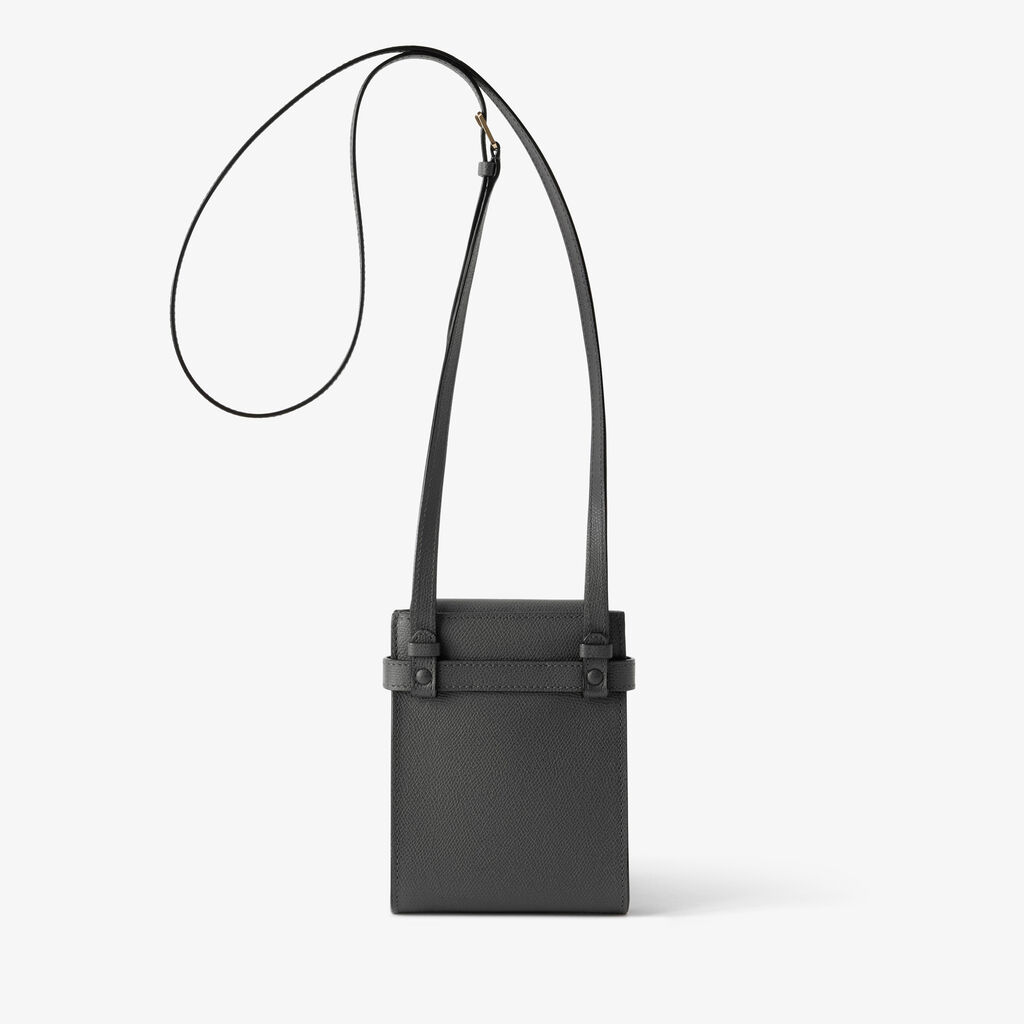Brera B-Tracollina slim Crossbody micro bag - Smokey Grey - Vitello VS - Valextra - 5