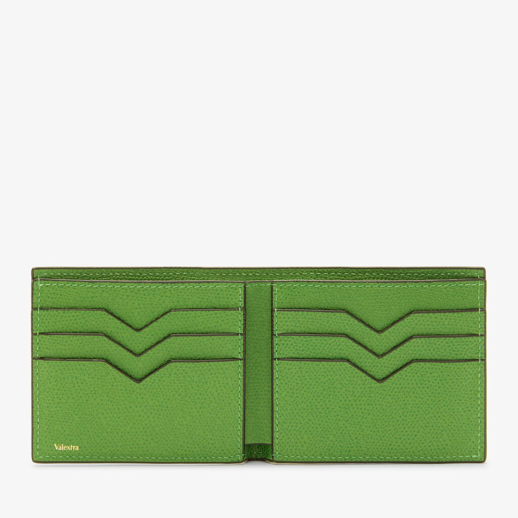 Portafoglio bifold 6 carte di credito - Verde Prato - Vitello VS - Valextra - 4