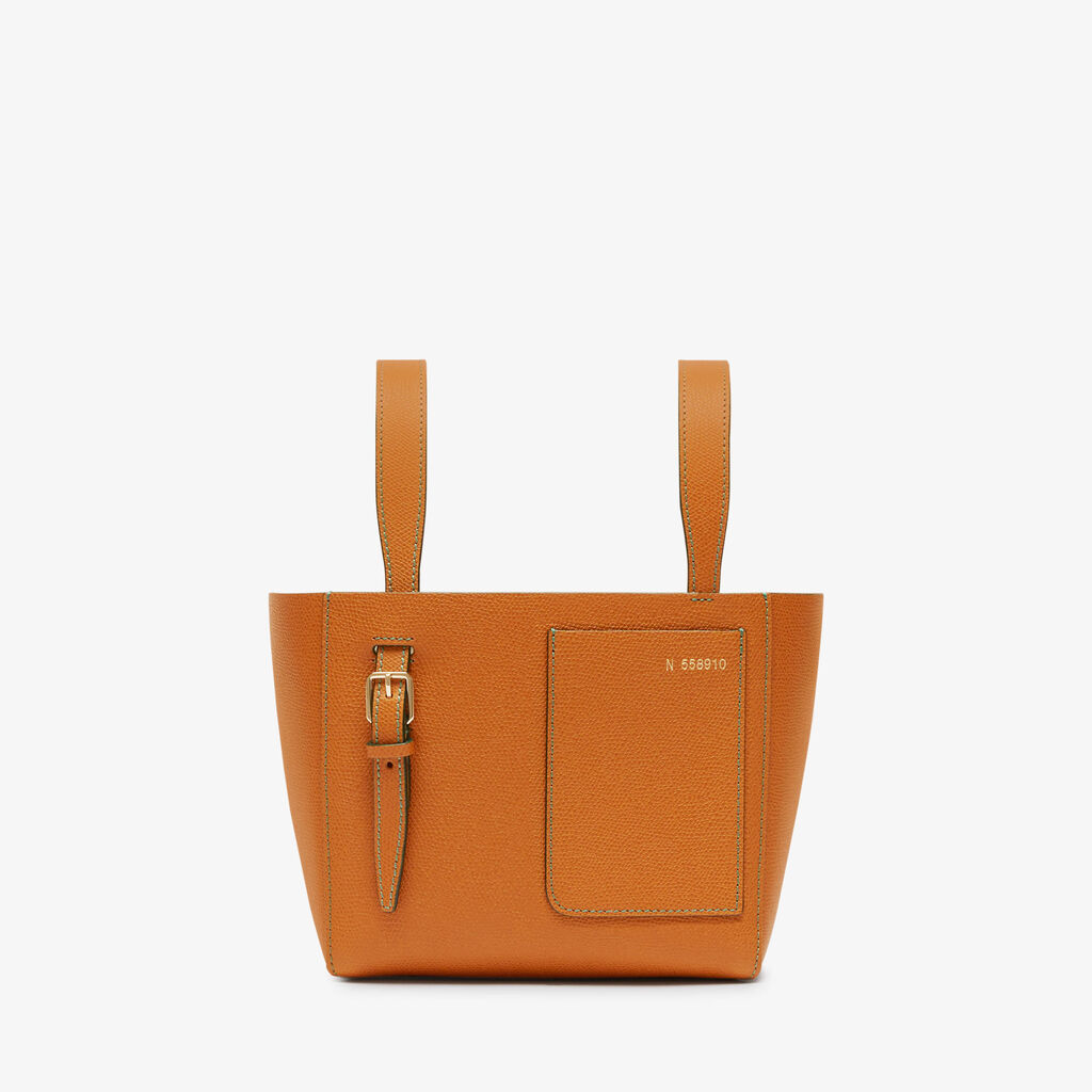 Bucket crossbody micro bag - Havana Brown - Vitello VS - Valextra - 1