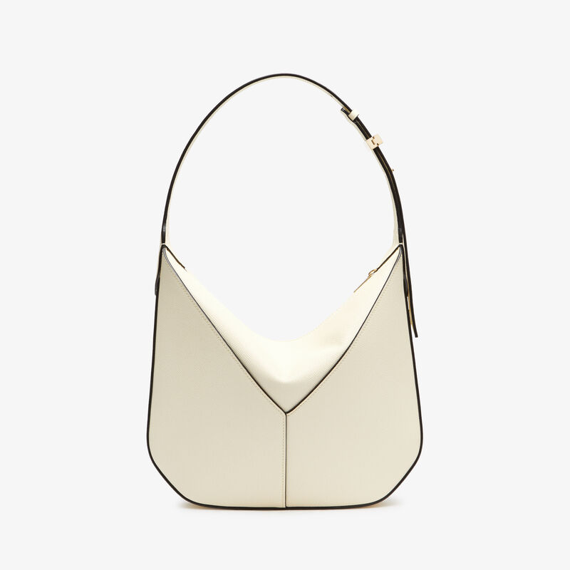 Vivi Hobo Mini Bag - Pergamena White - Millepunte Soft calf leather - Valextra - 6