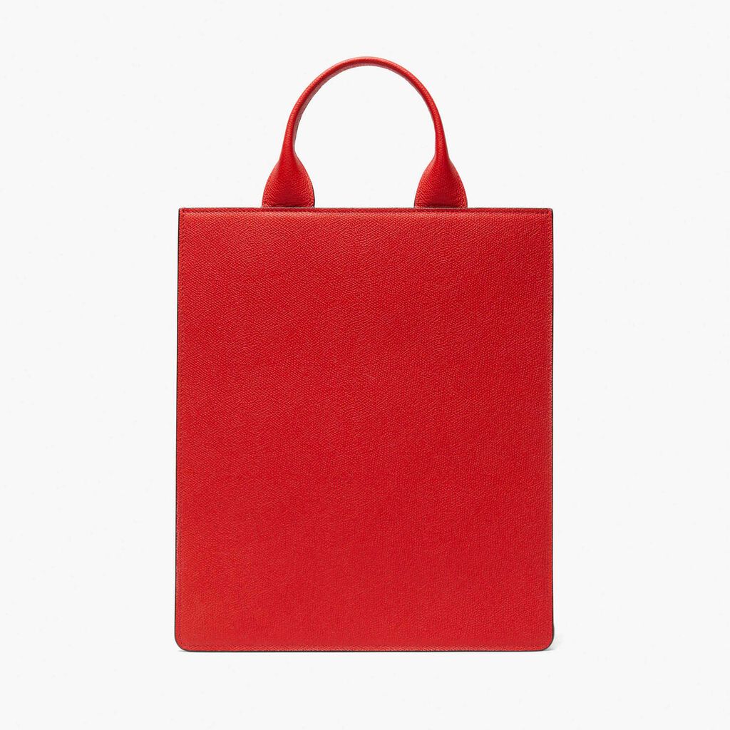 Boxy top handle mini bag - Love Red - Vitello VS - Valextra - 5