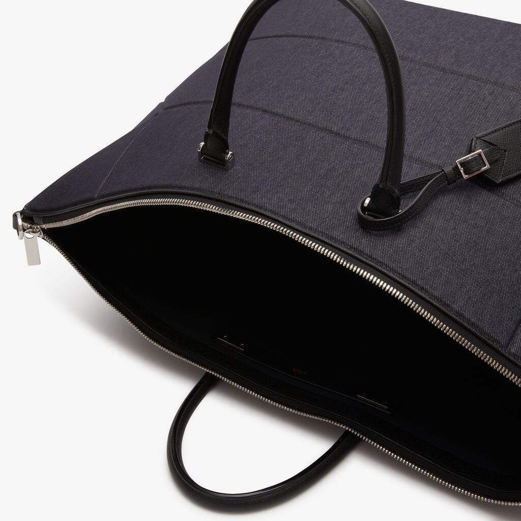 Borsa da viaggio Weekender Denim Poliedrica - Blu Scuro/Nero - Tessuto Jeans/Vitello VS - Valextra - 2