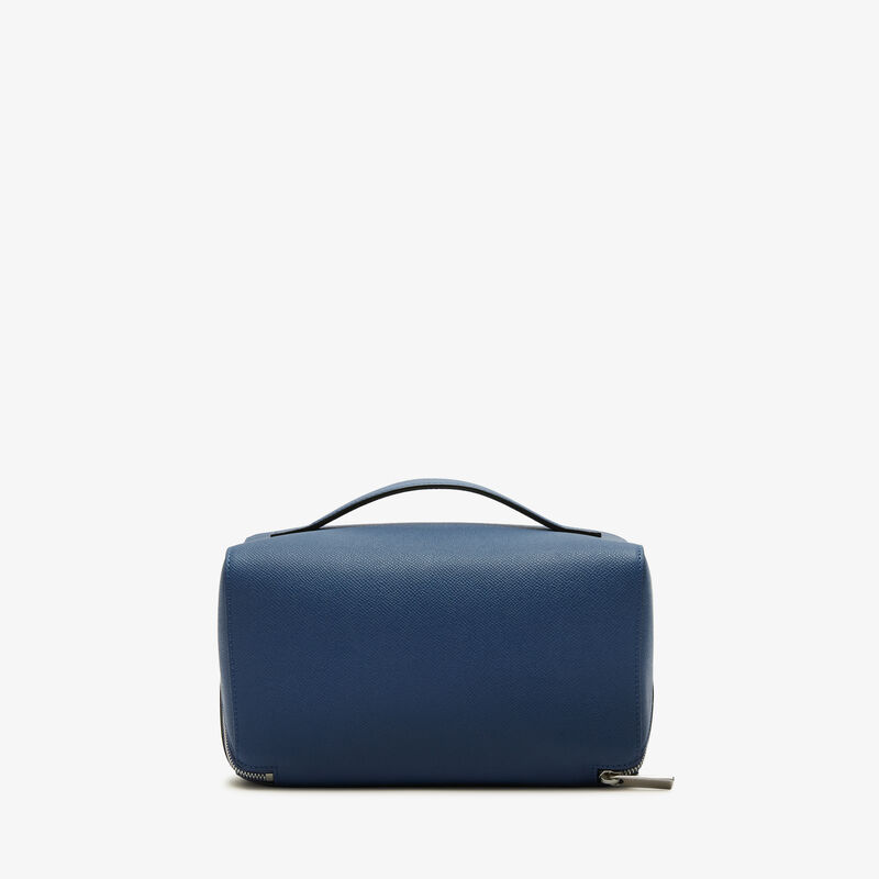 V-line Wash Bag - Sapphire Blue - Millepunte Soft calf leather - Valextra - 4