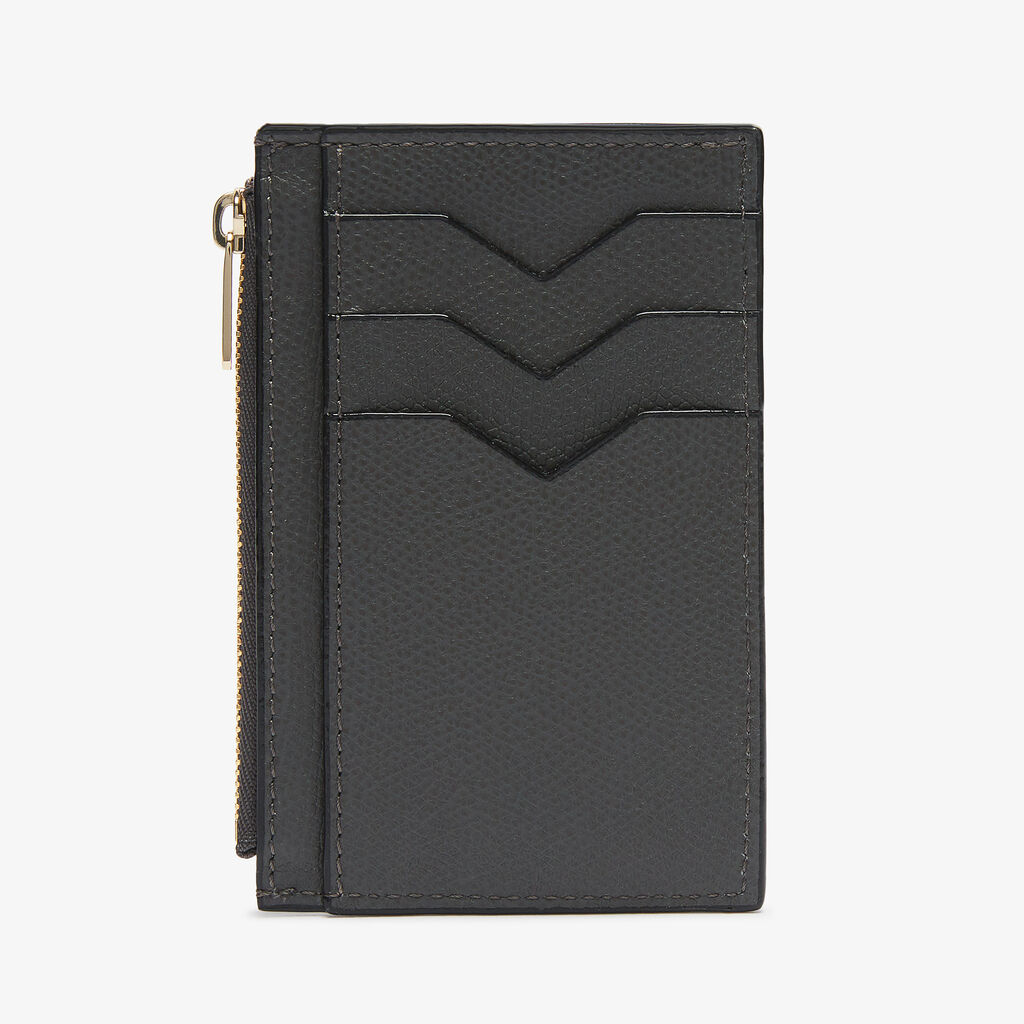 Card Holder 3CC with Zip - Smokey Grey - Vitello VS - Valextra - 5