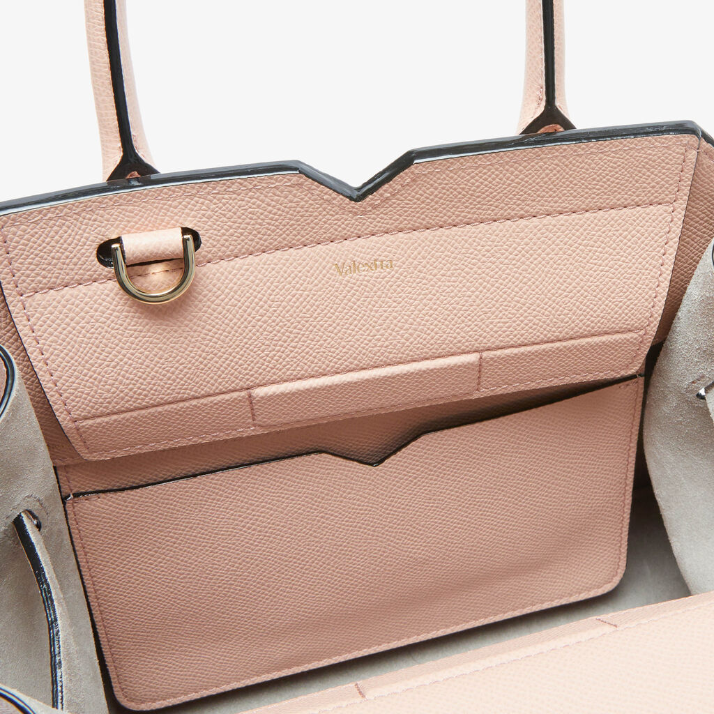 Milano Two Handles Mini Bag - Bonne Mine Pink - Vitello Millepunte Soft - Valextra - 3
