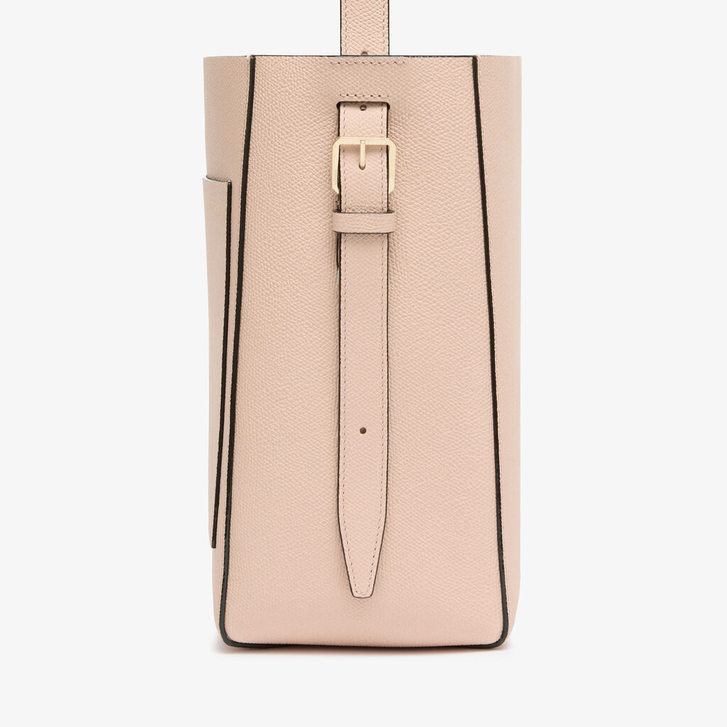 Soft Braided Bucket Mini Bag - Bonne Mine Pink - Vitello VS-Infilatura Punto Festone - Valextra - 4