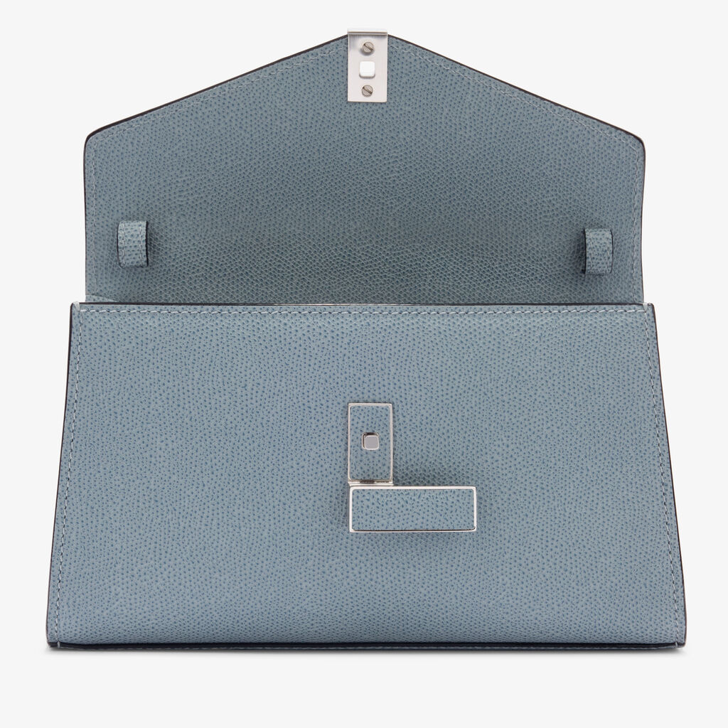 Borsa a Mano Iside T&igrave;n - Blu Niagara - Pelle di vitello Millepunte - Valextra - 7