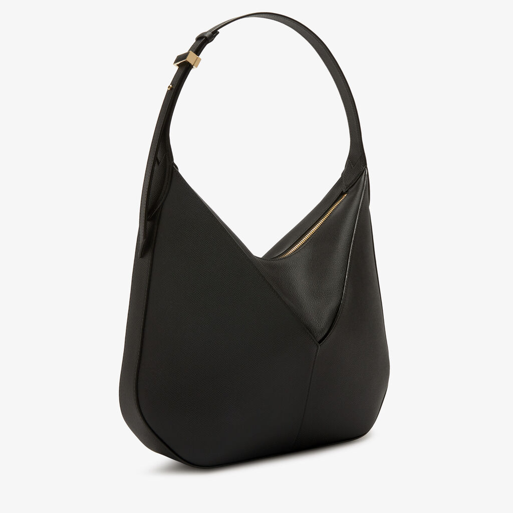 Borsa Hobo ViVi - Nero - Vitello Millepunte Soft - Valextra - 3