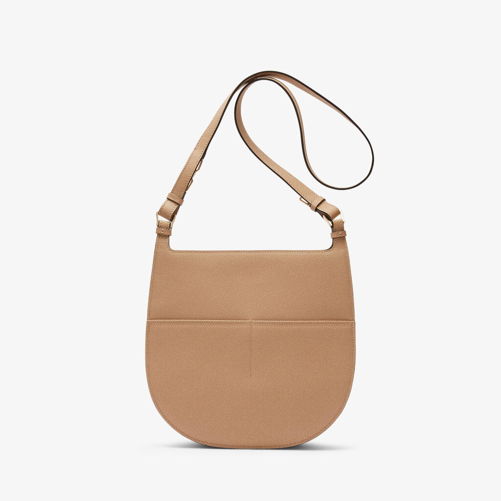 Hobo Weekend Medium Bag - Cashmere Beige - Vitello VS - Valextra - 6