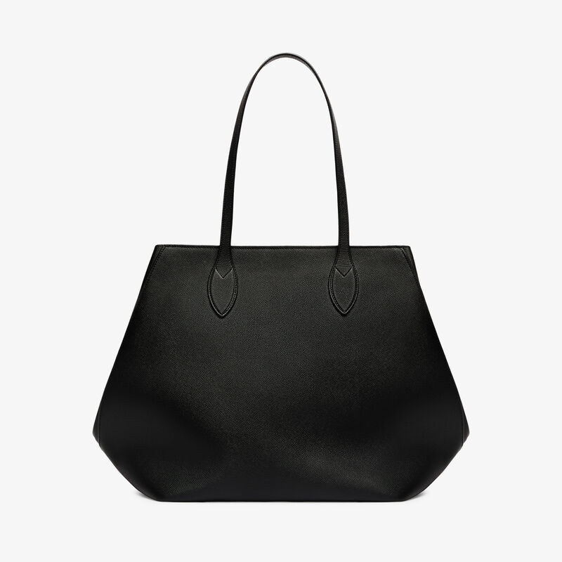 Vivi Shopping Large Bag - Black - Millepunte Soft calf leather - Valextra - 8