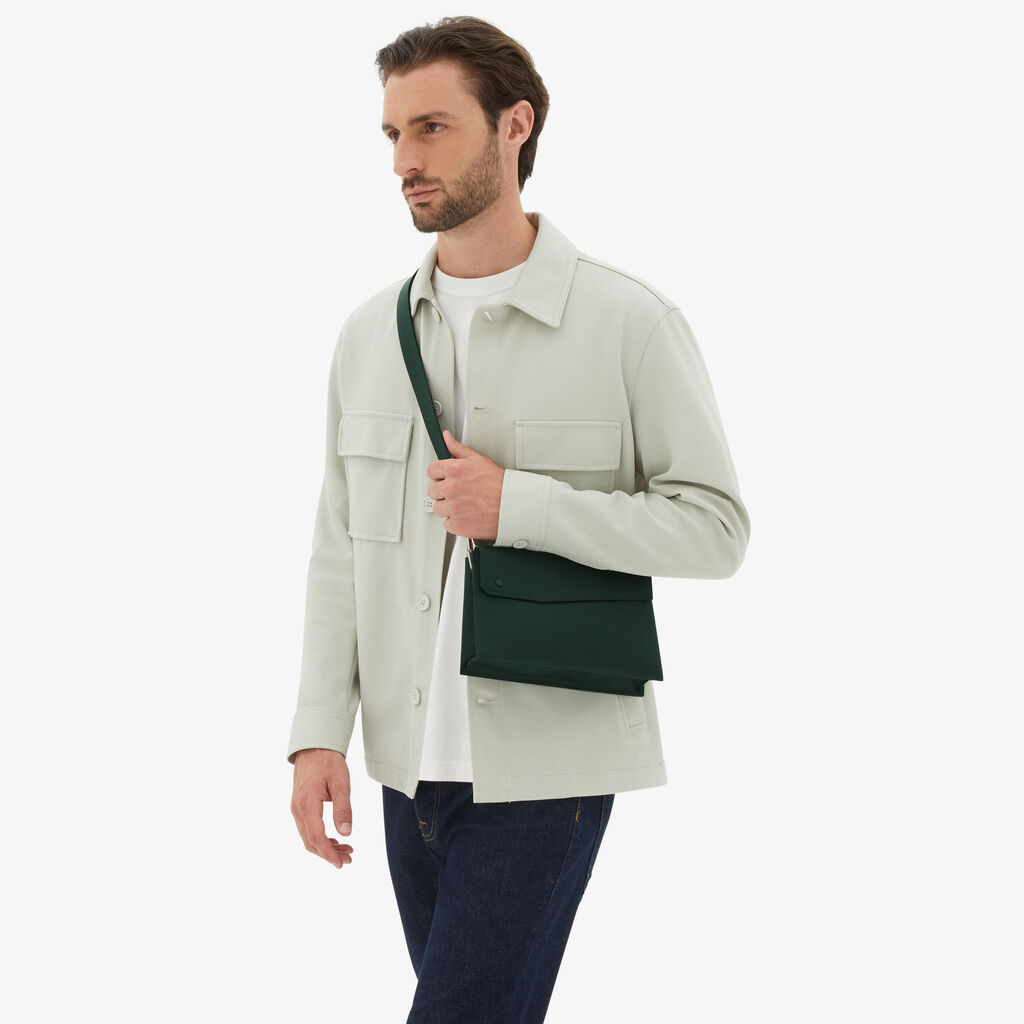 Pocket Crossbody Bag - Valextra Green - Millepunte calf leather - Valextra - 2