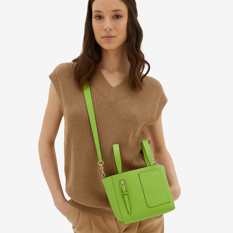Soft Bucket Micro bag - Apple Green - Millepunte calf leather - Valextra - 2