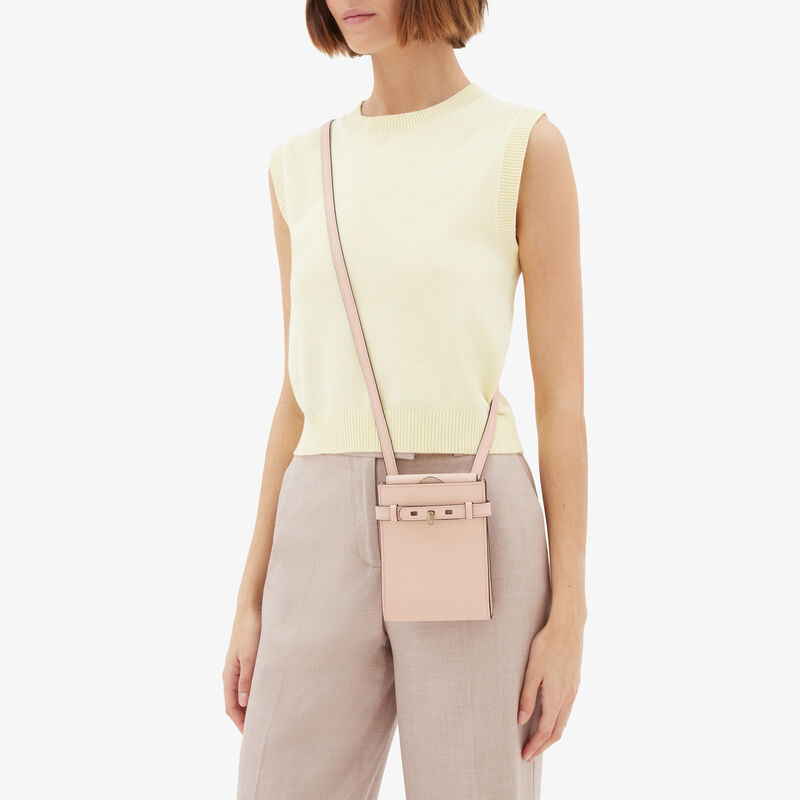 Brera B-Tracollina Slim Crossbody Micro Bag - Bonne Mine Pink - Millepunte calf leather - Valextra - 2