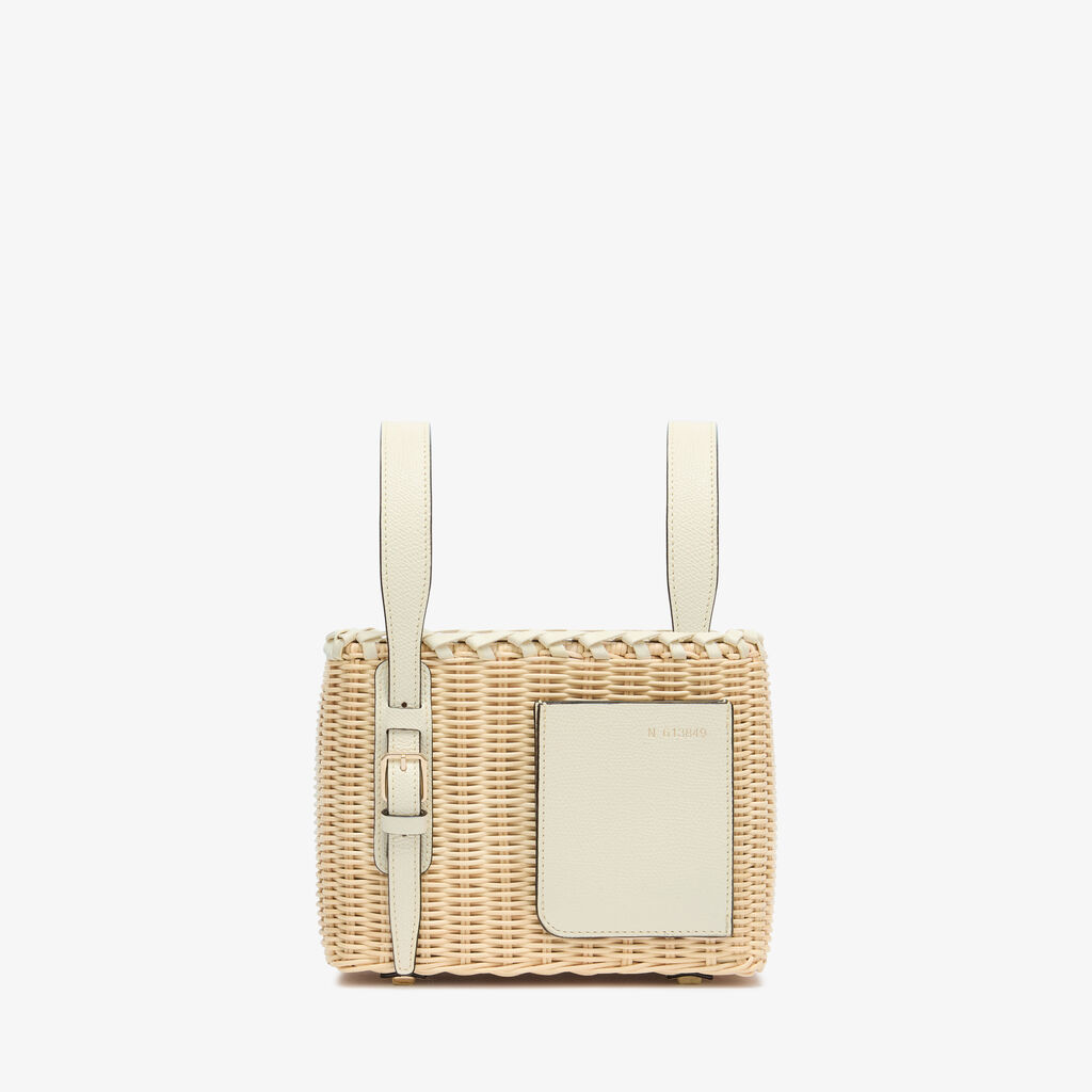 Soft Wicker Bucket Micro Bag - Beige/Pergamena White - Midollino/Vitello VS - Valextra - 1