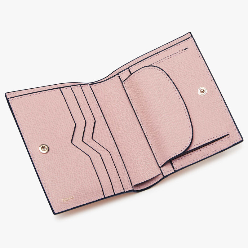Compact Wallet 3 CC with Coin Purse - Peony Pink - Millepunte calf leather - Valextra - 2