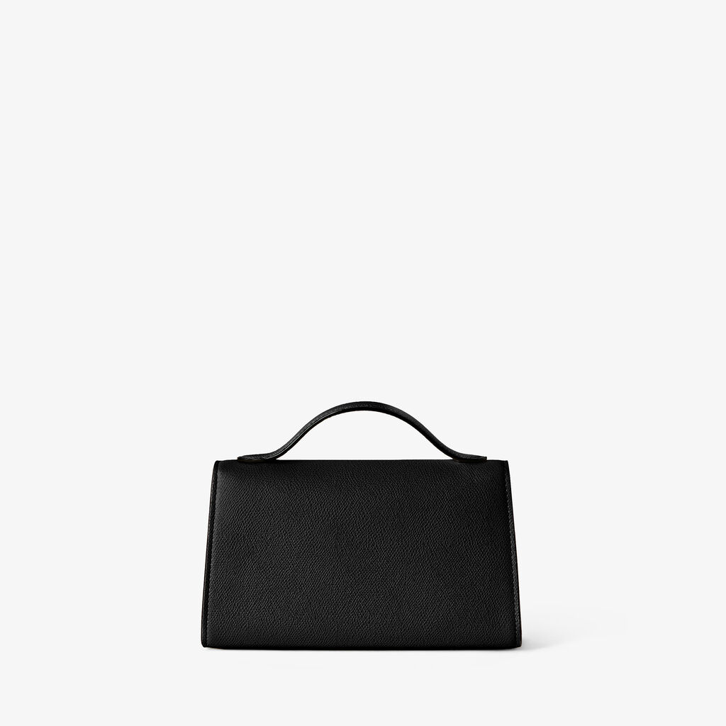Iside T&igrave;n Top Handle Bag - Black - Millepunte calf leather - Valextra - 8