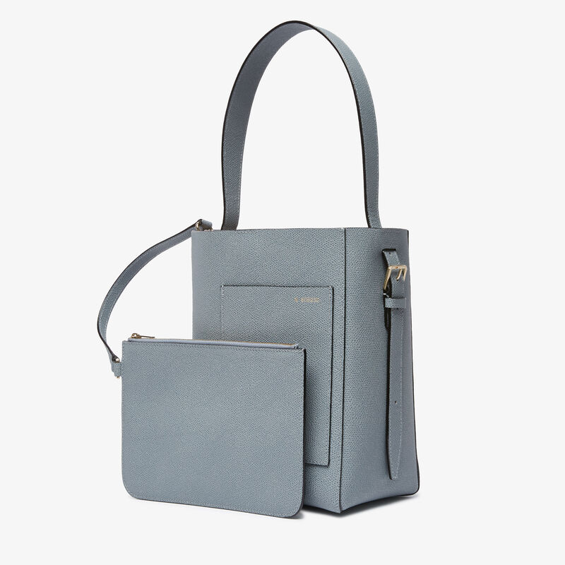 Soft Bucket Mini Bag - Niagara Blue - Millepunte calf leather - Valextra - 3