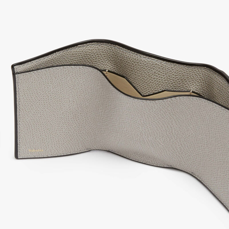 Small Wallet With Coin Holder - Ash Grey - Millepunte calf leather - Valextra - 3