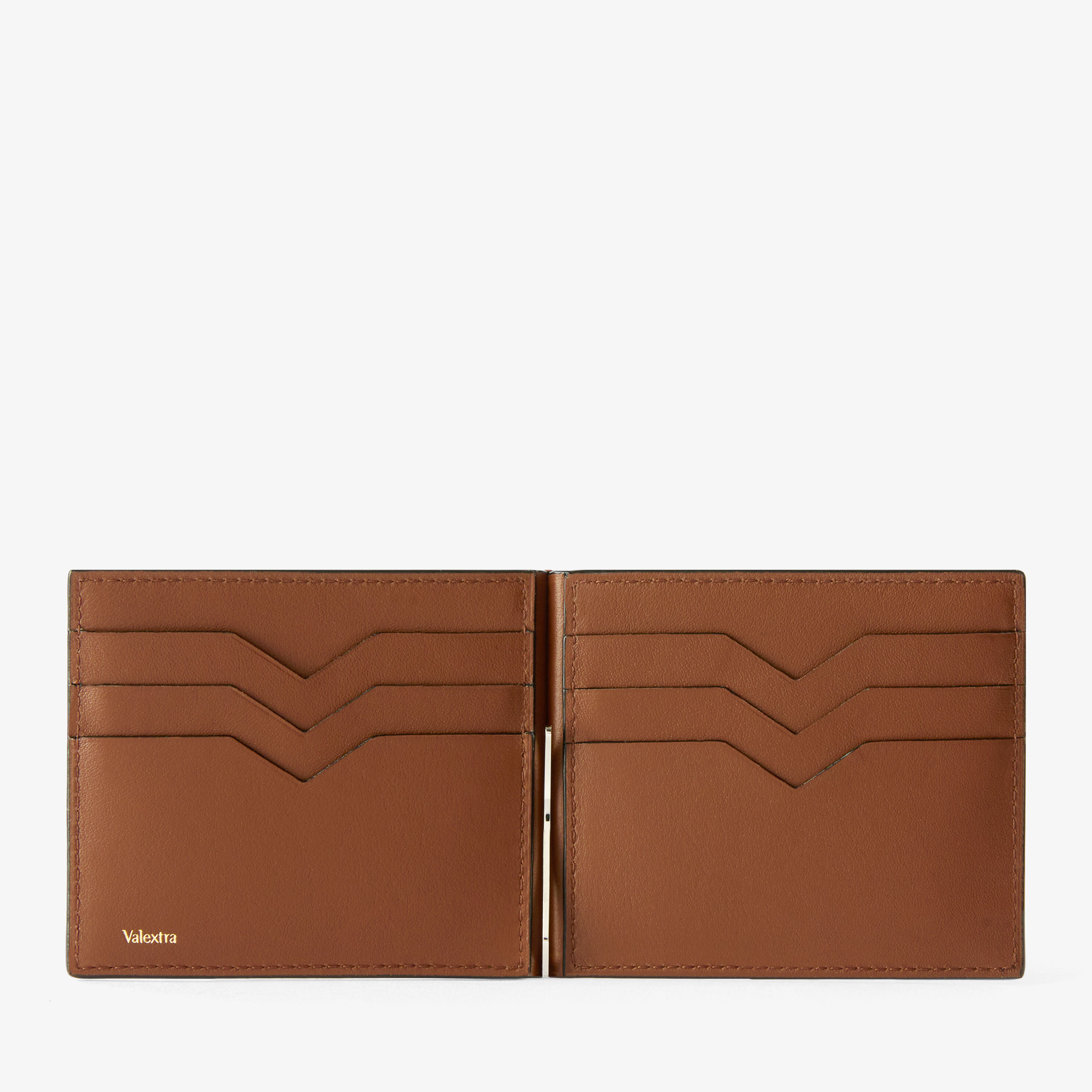 Brown Leather Luxury Simple Grip Wallet | Valextra Tric Trac