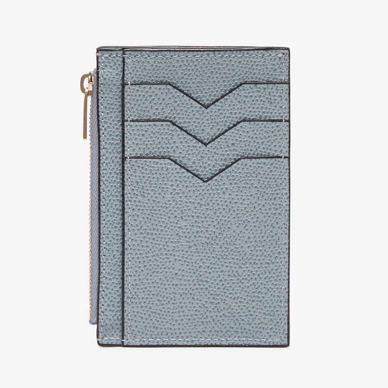 Card Holder 3CC with Zip - Niagara Blue - Millepunte calf leather - Valextra - 5