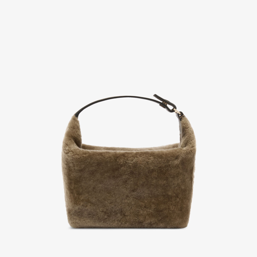 Mochi Shearling Top Handle Mini Bag -  - Montone Merinos/Vitello Millepunte Soft - Valextra - 5