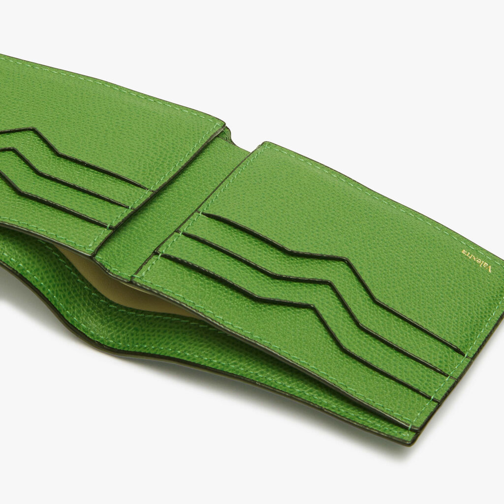 Bifold wallet 6 cc - Grass Green - Vitello VS - Valextra - 2