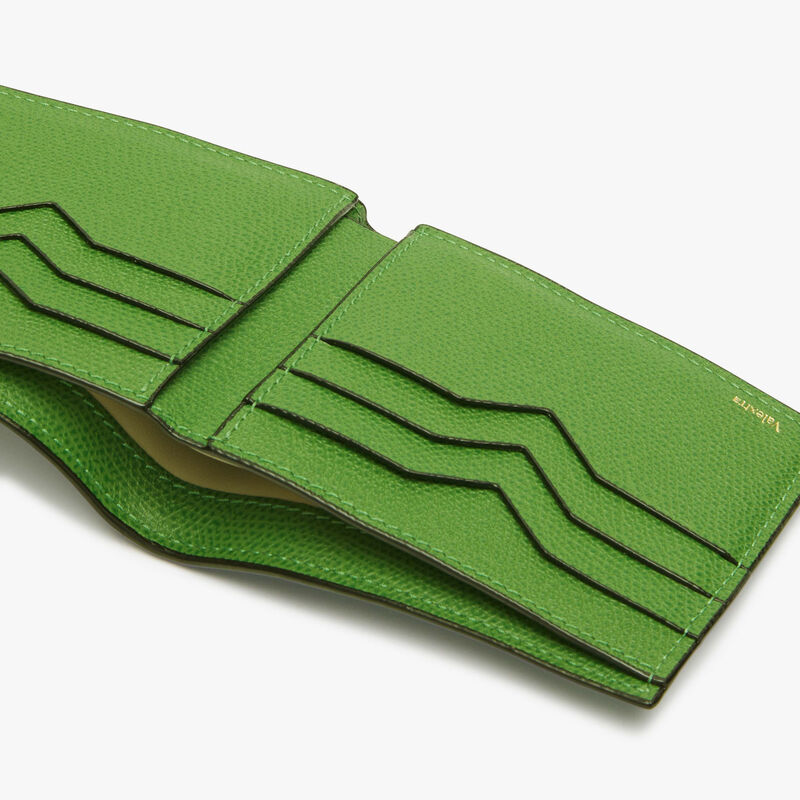 Bifold wallet 6 cc - Grass Green - Millepunte calf leather - Valextra - 2