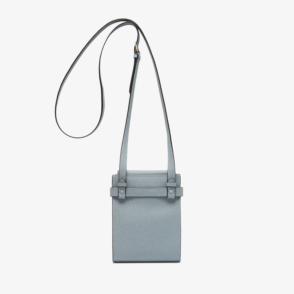 Brera B-Tracollina Slim Crossbody Micro Bag - Niagara Blue - Vitello VS - Valextra - 6