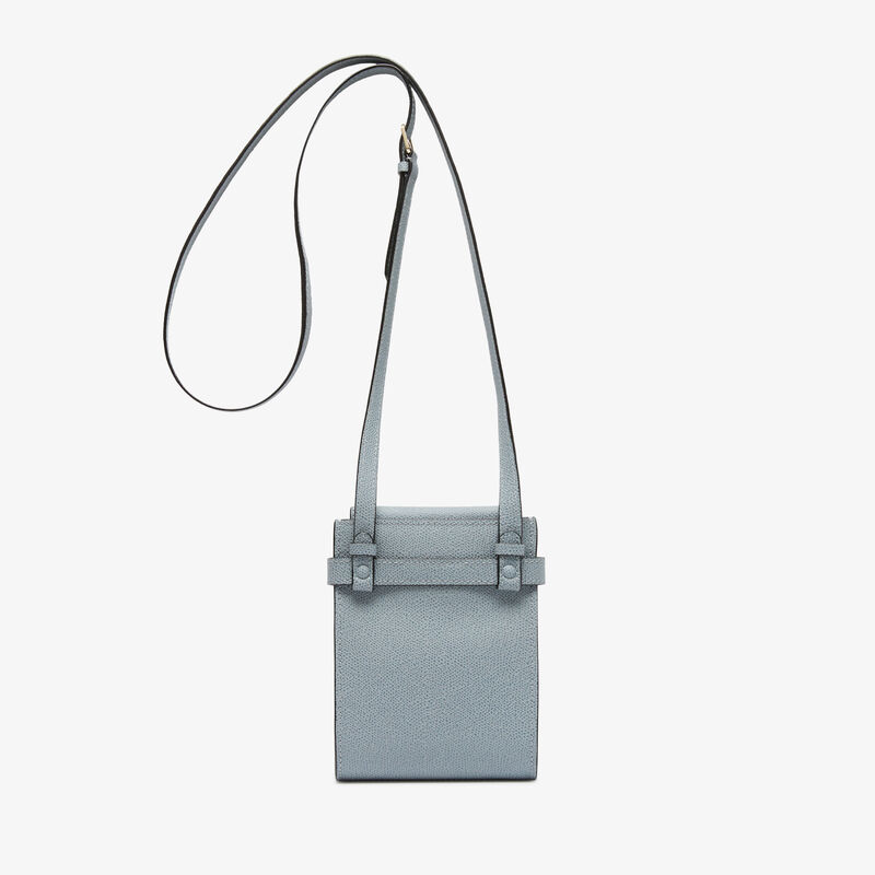 Brera B-Tracollina Slim Crossbody Micro Bag - Niagara Blue - Millepunte calf leather - Valextra - 6