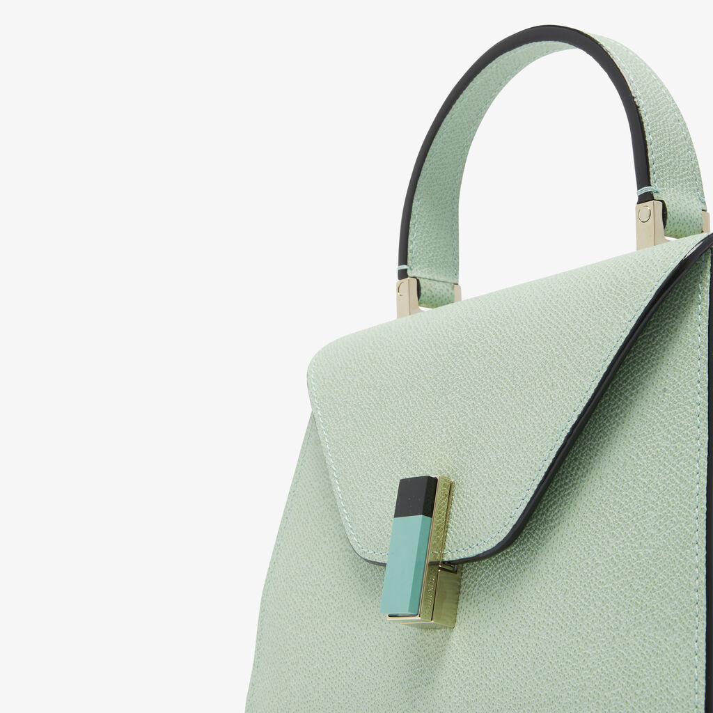 Iside Plexi Top Handle Mini Bag - Aqua Green/Spearmint Green/Black - Vitello VS - Valextra - 4