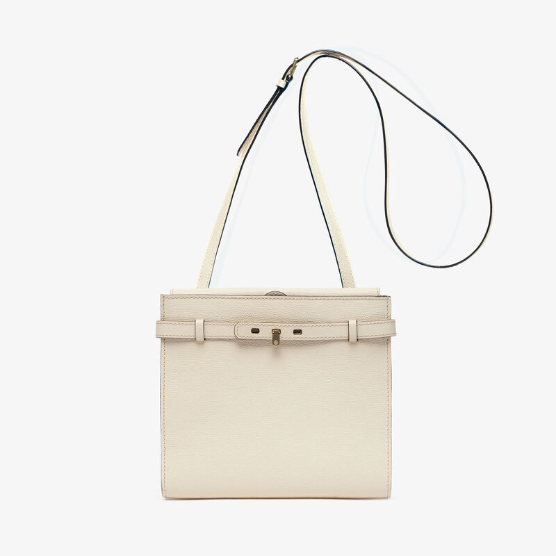 Brera B-Tracollina Crossbody bag - Pergamena White - Millepunte calf leather - Valextra - 1