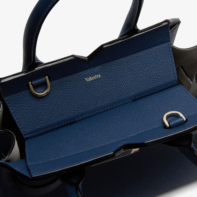 Milano Two Handles Mini Bag - Sapphire Blue - Millepunte Soft calf leather - Valextra - 4