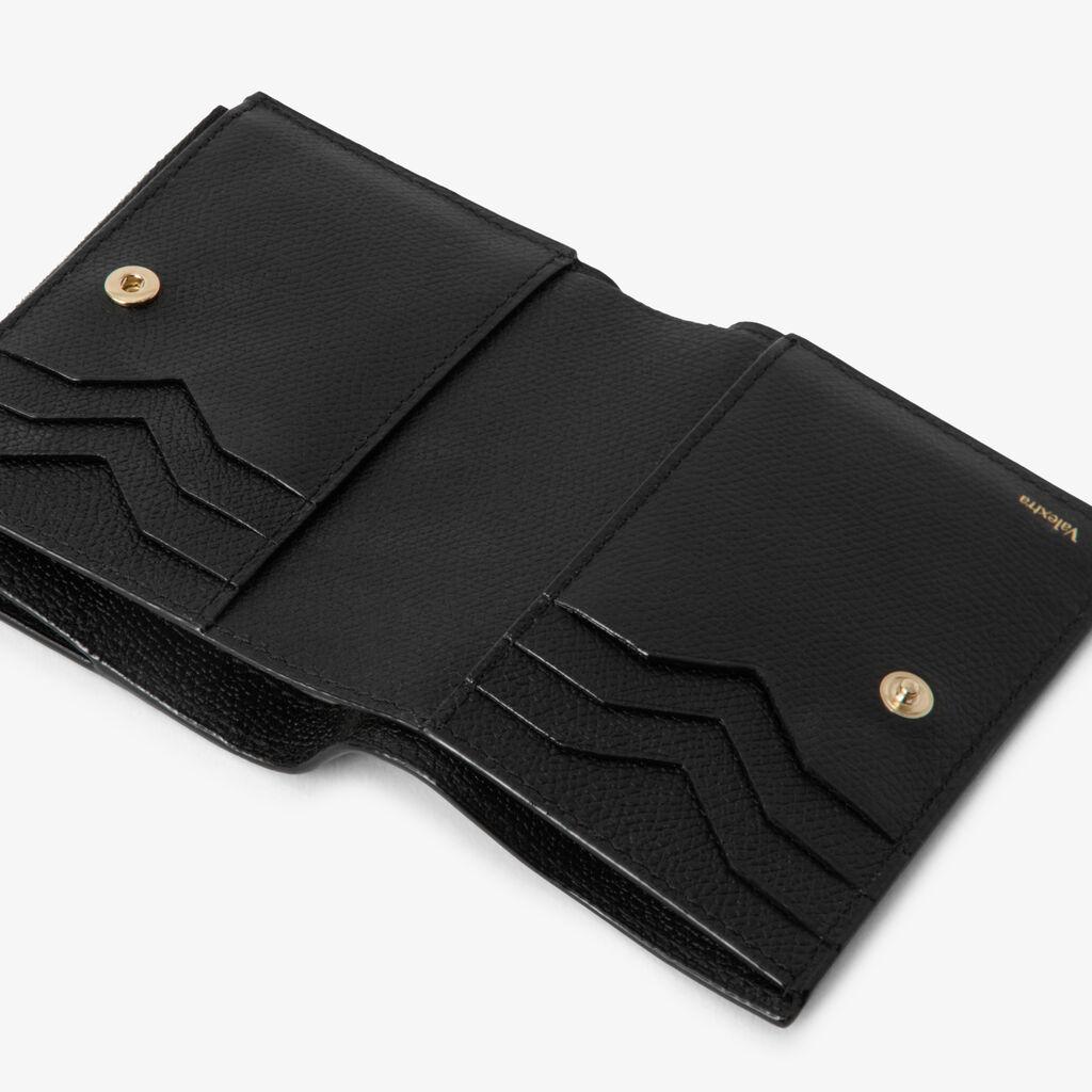Purse with Coin Holder 6CC - Black - Vitello VS - Valextra - 2