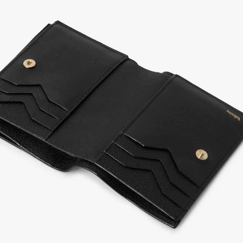 Purse with Coin Holder 6CC - Black - Millepunte calf leather - Valextra - 2