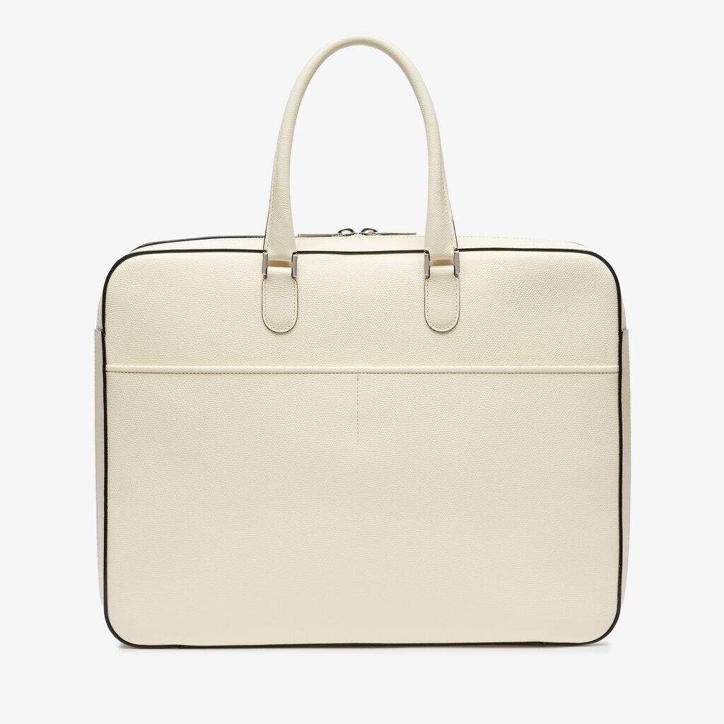 Avietta Travel Bag Two Chambers - Pergamena White - Millepunte calf leather - Valextra - 5