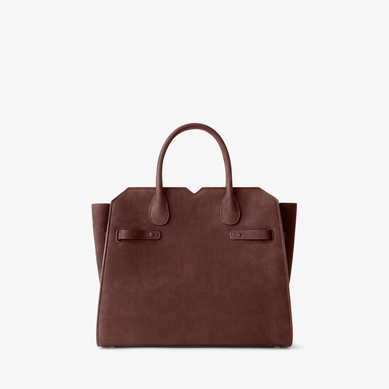 Milano Senso Two Handles Medium Bag - Chocolate Brown - Millepunte Nubuk Senso Leather - Valextra - 8
