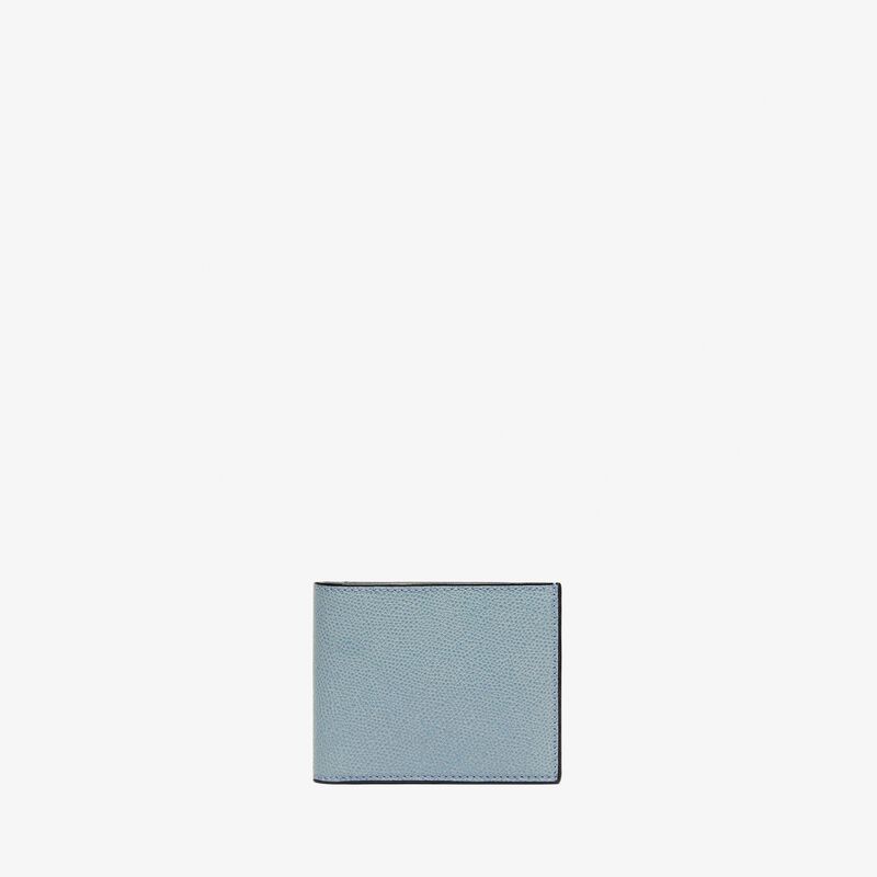 Wallet 4Cc With Coin Holder - Smokey Blue - Millepunte calf leather - Valextra - 1