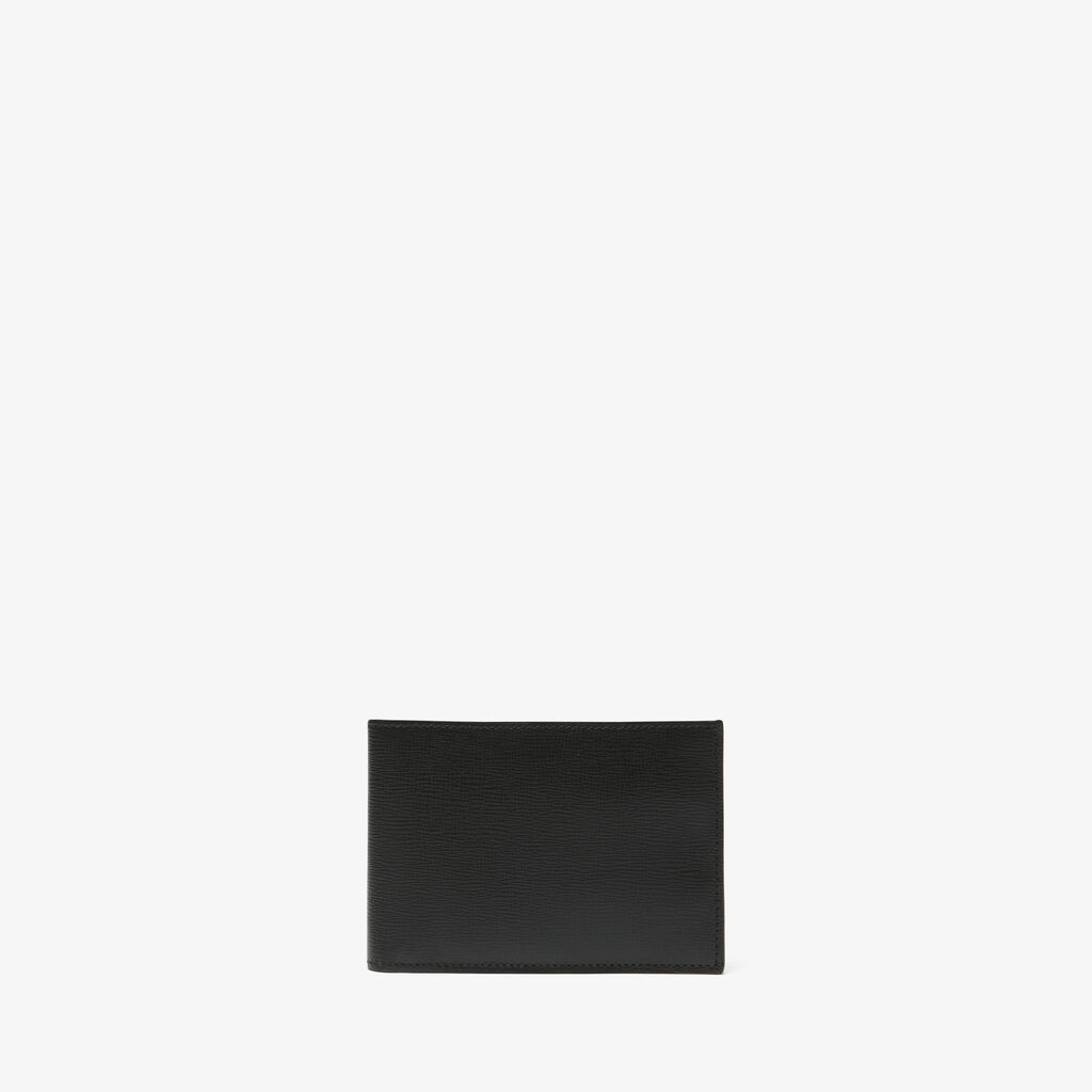 Bifold 14cc Wallet - Black - Pavè calf leather - Valextra - 3