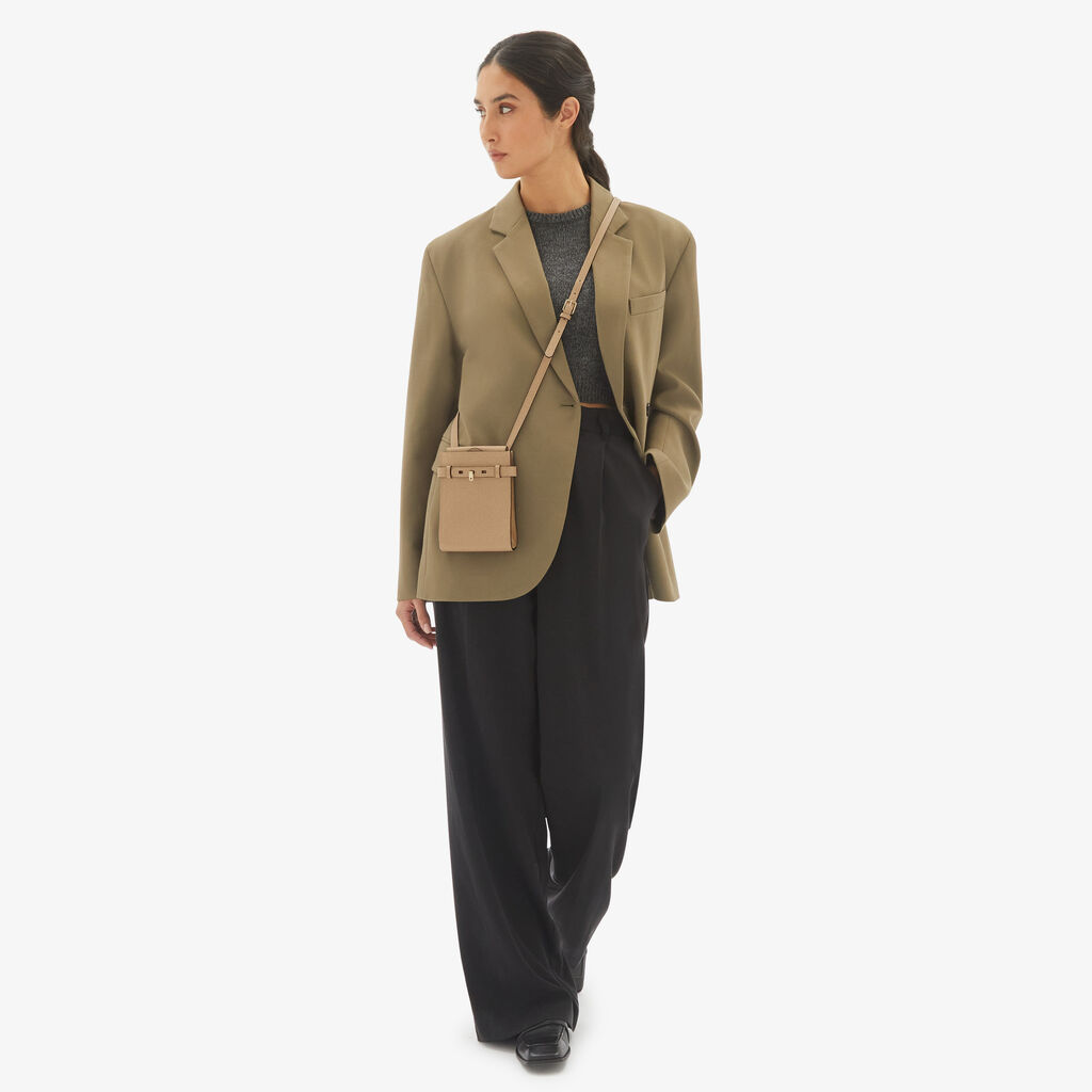 Brera B-Tracollina slim Crossbody micro bag - Cachemire Beige - Vitello VS - Valextra - 2